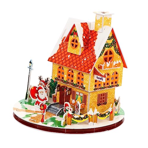 ifundom 1 Satz Weihnachtshäuschen für kinderspielzeug weihnachtdeko Fun Christmas Decoration Spaß 3D-Weihnachtshaus-Puzzle Papierpuzzle für zu Weihnachten 3D-Puzzle von ifundom