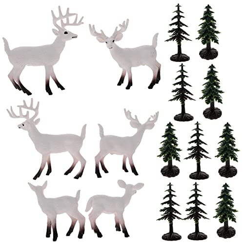 ifundom 1 Satz Weißwedelhirsch-Modell Weihnachtsschmuck Weihnachtsszenenverzierungen Tiere Plüsch Rentier Weihnachtshirsch Rentier Kleine Tierfiguren Winzige Hirschfiguren von ifundom