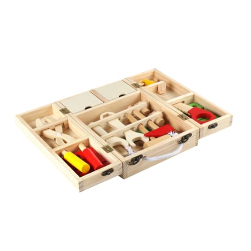 ifundom 1 Set Holz-werkzeugkasten-Spielzeug – Reparaturset Für Kinder Multifunktionale Lernwerkzeuge Für Kinder von ifundom