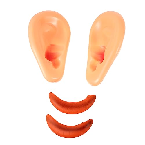 ifundom 1 Satz Wurst Mund Maske Nase Gesicht Ohrstöpsel Halloween Costume Halloween Kleidung Halloween Kostümzubehör Cosplay-Partyzubehör Requisiten für große Ohren Plastik von ifundom