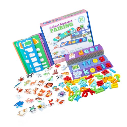 ifundom 1 Satz zur Alphabeterkennung Buchstaben-Karteikarten für Kleinkinder buchstabenpuzzle holzpuzzle Card Game Alphabet-Pairing- Lernkarten aus Holz Papier von ifundom