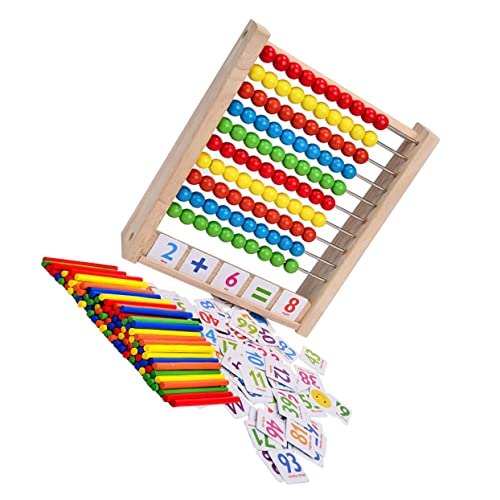 ifundom Mathe-lernspielzeug Frühlern-zählspielzeug Jungen Und Mädchen Mathe-lernspielzeug 100-teiliges Holzstäbchen Abakus Für Jungen Und Mädchen Mathe-lernwerkzeuge von ifundom