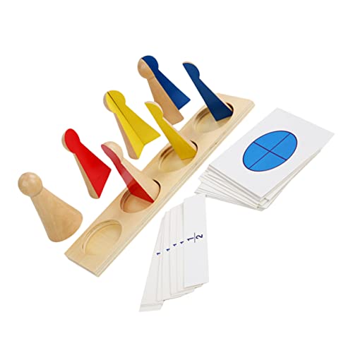 ifundom 1 Set Bausteine ​​Holzbruch Mit Basis Lernspielzeug Bruchteil Lernspielzeug Schulunterricht Requisiten Aus Holz von ifundom