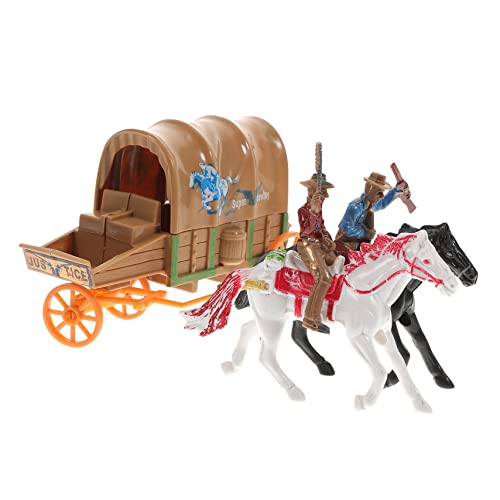 ifundom Modisches Western-kutschen-schmuckset Spielzeug Western-Modell Für Büro Heimdekoration Charakter-Modell-Dekorationen Zufälliger Stil von ifundom