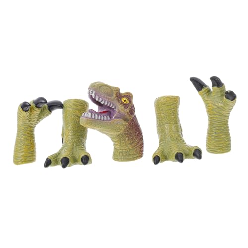 ifundom 1 Set Dinosaurier Fingerpuppe Die Marionetten Puppen Tiere Puppenvorstellung Handpuppe Handspielzeug Dinosaurier Cosplay Kostüm Grün von ifundom