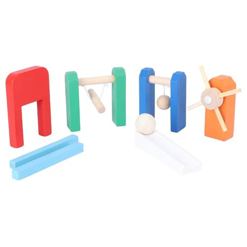 ifundom 1 Set Domino Mechanismus Kinderspielzeug Früherziehung Früherziehung Blöcke Lustiges Kinderspielzeug Holzbausteine ​​ Domino Blöcke Holz von ifundom