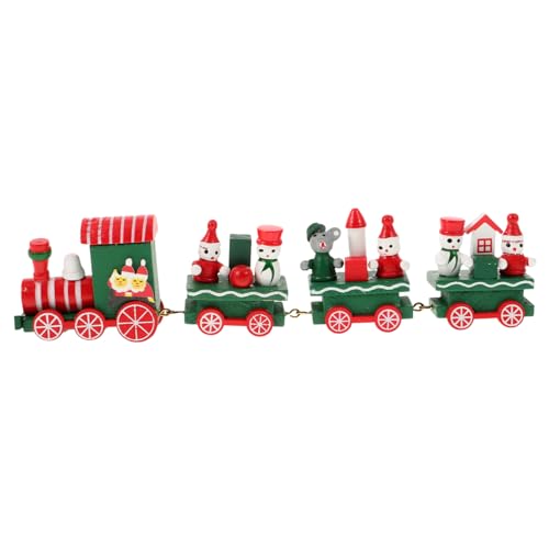 ifundom Kinderspielzeug 1 Set Holzeisenbahn Spielzeug Weihnachtsmann Schneemann Zug Holzweihnachtsspielzeug Weihnachtstisch Kinderanzüge von ifundom