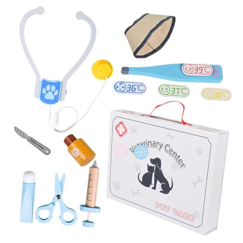 ifundom 1 Set Holzsimulation Medizinisches Spielzeugset Kinderspielzeug Haustierarzt Rollenspiel Veterinärspielzeug Cosplay Kinderarzt Set von ifundom