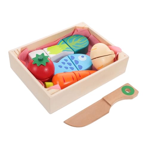 ifundom Kochset Aus Holz Spielzeug Für Jungen Und Mädchen Spielzeug-küchenset Obst Und Gemüse Für Kleinkinder Rollenspiel-zubehör von ifundom