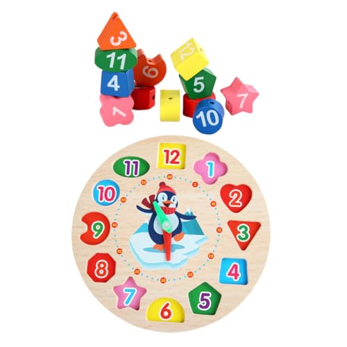 ifundom 1 Set Kinderwecker Bausteine ​​ Für Kreative Uhr Erkenntnis Uhr Block Block Holz Bunt von ifundom