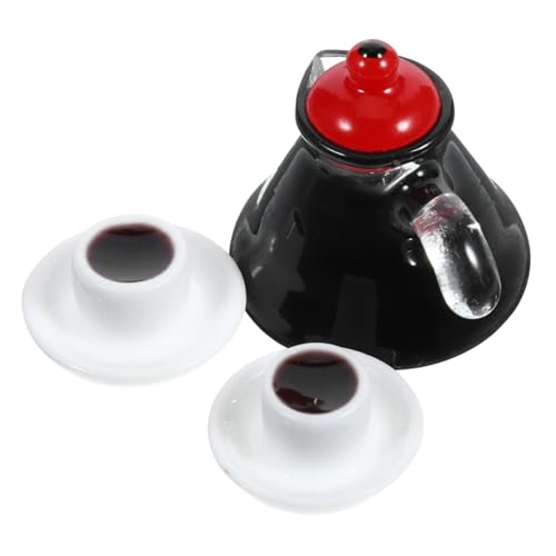 ifundom 1 Set Mini Kaffeekanne Puppenhauszubehör Mini Hausmöbel Requisite Miniatur Küchenzubehör Miniatur Espressokanne Küche Winzige Kaffeekanne Kaffeekannenmodell Harz Weiß von ifundom