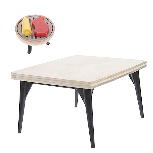 ifundom 1 Set Mini Küche Prop Simulierte Grill Holz Kleine Grill Miniatur Möbel von ifundom