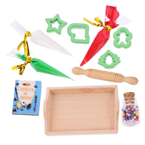 ifundom 1 Set Miniatur Backform Puppenhaus Miniatur Backrequisiten Mini Backzubehör Mini Küchendekor Rollenspiel Mini Requisiten Grüner Kunststoff von ifundom