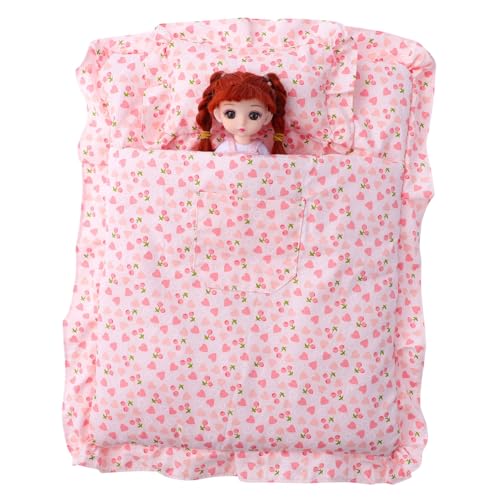 ifundom 1 Set Miniatur Puppenhaus Bettwäsche Erdbeere Schlaf Sack für Puppen Bettwäsche Set Kissen und Decke ifundom 1 Set Miniatur Puppenhaus Bettwäsche Erdbeere Schlaf Sack für Puppen Bettwäsche Set Kissen und Decke von ifundom