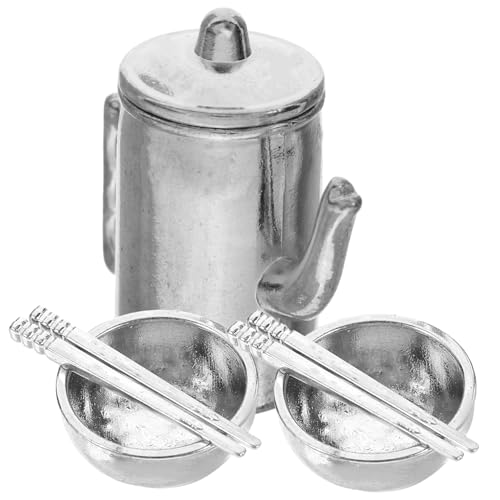 ifundom 1 Set Miniatur Puppenhaus Geschirr Wasserkocher Puppenhaus Zubehör Wohnaccessoires Wasserkrüge Heim Mini Geschirr Dekoration Mini Geschirr Dekoration Eisen von ifundom