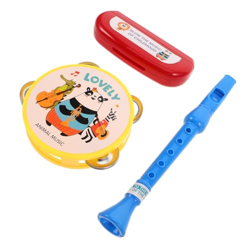 ifundom 1 Set Musikinstrumente Für Kleinkinder Schlagzeug Tamburin Mundharmonika Flöte Erste Instrumente Frühes Lernen Musikspielzeug Für Babys Und Im Vorschulalter von ifundom