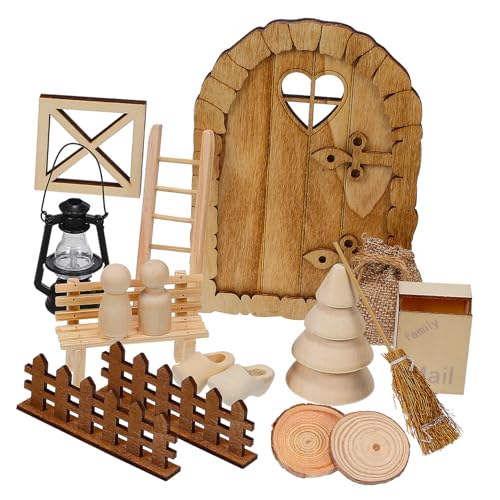 ifundom Puppenhaus Miniatur Türset Mit Fenster & Zaun Weihnachtsdeko Aus Holz Bastelset ifundom Puppenhaus Miniatur Türset Mit Fenster & Zaun Weihnachtsdeko Aus Holz Bastelset von ifundom