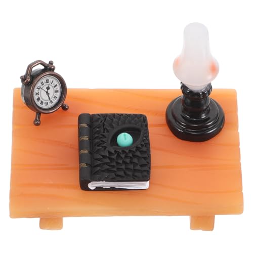 ifundom 1 Set Puppenhaus Miniatur Schreibtisch Und Buch Set - DIY Mini Schreibtisch Wecker Lampe Modell Für Puppenhaus Dekoration Zubehör ifundom 1 Set Puppenhaus Miniatur Schreibtisch Und Buch Set - DIY Mini Schreibtisch Wecker Lampe Modell Für Puppenhaus Dekoration Zubehör von ifundom