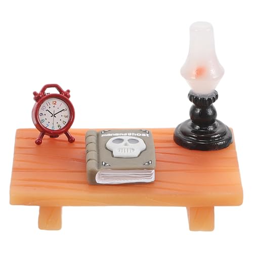 ifundom 1 Set Puppenhaus Miniatur Schreibtisch Und Buch Set - DIY Mini Schreibtisch Wecker Lampe Modell Für Puppenhaus Dekoration Zubehör ifundom 1 Set Puppenhaus Miniatur Schreibtisch Und Buch Set - DIY Mini Schreibtisch Wecker Lampe Modell Für Puppenhaus Dekoration Zubehör von ifundom