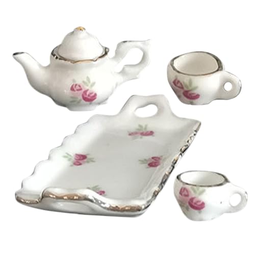 ifundom Mini House Küchenzubehör Maßstab 112 Mini-Keramik-teeservice Spielzeug Tee Für Jungen Und Mädchen Rollenspiel-Spielzeug Miniatur-teetasse Miniatur- Teeservice-Spielzeug von ifundom