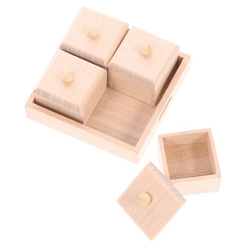 ifundom 1 Set Puppenhausmöbel Miniatur Puppenhaus Puppen Puppenmöbel Tablett Mini Koffer Mini Kisten Mini Kiste Puppe Mini Puppenzubehör Holz von ifundom