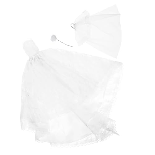 ifundom Süßes Brautkleid Für Babypuppen 30 cm Puppenkleidung Wiederverwendbares Kleid Mit Schleier Und Blumenstrauß von ifundom