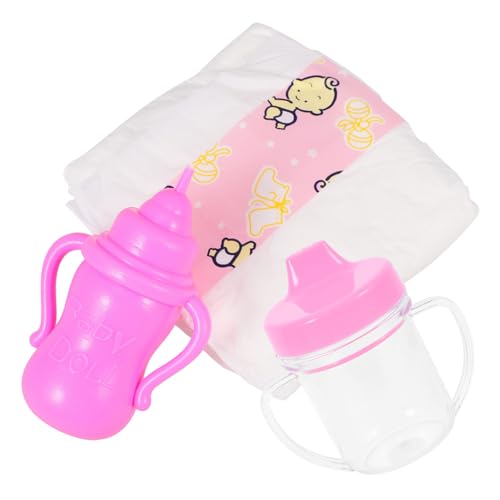 ifundom 1 Set Puppenzubehör Puppenhauszubehör Babys Puppen Mädchen Babypuppe Flaschen Rollenspielhaus Puppe Milchflaschen Rollenspiel Windeln Modell Puppenhaus Kunststoff von ifundom
