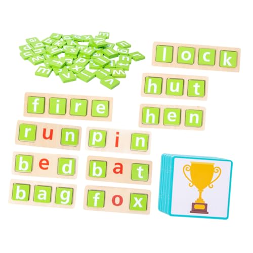 ifundom 1 Set Rechtschreibspiel Spielzeug Holz Alphabet Puzzle Spielzeug Wörter Lernen Buchstaben Matching Spiel von ifundom