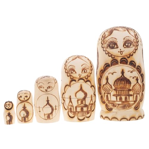 ifundom Einzigartiges 5-teiliges Russisches Nesting Dolls-Spielzeug-kit Traditionelle Künstlerische Dekorationen von ifundom