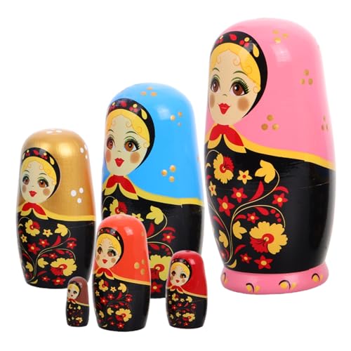 ifundom 6-schichtige Russische Nesting Dolls Spielzeug Kit Holz Russische Matrjoschka Puppen Für Kinder Geburtstag Festival von ifundom