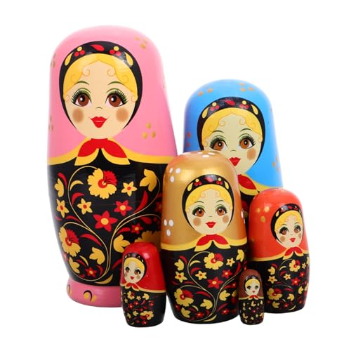 ifundom 6-lagiges Russisches Matrjoschka-Puppen-stapelspielzeug Aus Holz Für Kinder Dekoratives Ornament-Set Für Geburtstagsfeste Und Heimdekoration ifundom 6-lagiges Russisches Matrjoschka-Puppen-stapelspielzeug Aus Holz Für Kinder Dekoratives Ornament-Set Für Geburtstagsfeste Und Heimdekoration von ifundom