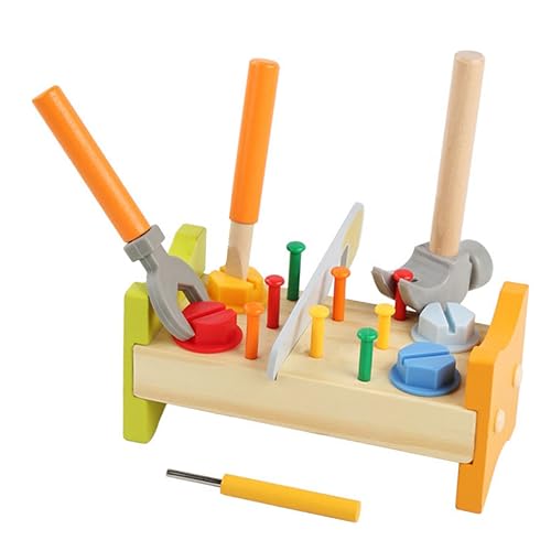 ifundom Kinderspielzeug 1 Set Schlagtisch Für Kleinkinder Pounding Peg Workbench Mit Hammer Für Frühe Lernspiele Motorische Fähigkeiten Und Kreativität Garten Spielzeug Kinder von ifundom