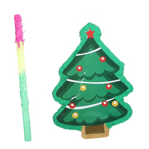 ifundom 1 Set Traditionelles Weihnachtsbaum-pinata-spielzeug Aus Papier, Pinata Mit Stab ifundom 1 Set Traditionelles Weihnachtsbaum-pinata-spielzeug Aus Papier, Pinata Mit Stab von ifundom