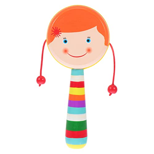 ifundom 1 Stück Baby-schütteltrommel Aus Holz Für Kinder Frühes Pädagogisches Spielzeug Handkurbel Entzückendes Trommelspielzeug Für Babys Zahnungsspielzeug von ifundom