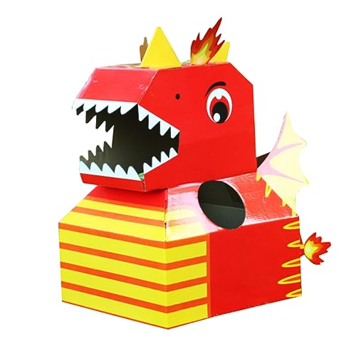 ifundom 1 Stück Cartoon Wearable Dinosaurier Karton DIY Machen Wearable Dinosaurier Karton Spielzeug von ifundom