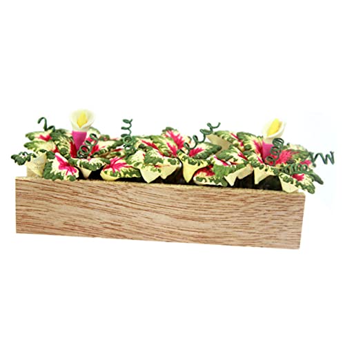 ifundom 1 Stück Gelbes Blatt Taro Blumen trog Modell Miniatur für kinderspielzeug Creative Accessories blumenbeete Toys SIM Parterre-Modell Mini-Hausschmuck Ton Beige von ifundom