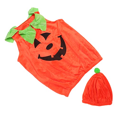 ifundom 1 Stück Halloween Kostüme Halloween Kleidung Halloween Requisiten Kürbishut Kostüme Kinderkleidung Halloween Kostüm Party Requisiten Kürbis Bodysuit Orange Polyester von ifundom