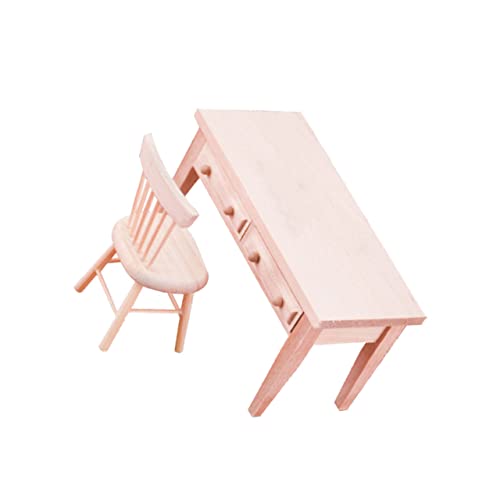 ifundom Puppenhaus Miniatur Schreibtisch und Stuhl Set Holz Mini Schreibtisch Möbel für 1:12 Layout ifundom Puppenhaus Miniatur Schreibtisch und Stuhl Set Holz Mini Schreibtisch Möbel für 1:12 Layout von ifundom
