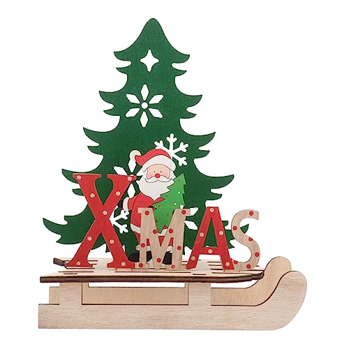 ifundom 1 Stück Weihnachtsschmuck Weihnachtsrätsel Puzzle Ornamente Party Klein Dekorationen Weiß Drinnen Weihnachtsbaum-Desktop Tischplatte Weihnachten Weihnachtsbedarf Dark Grey Hölzern von ifundom