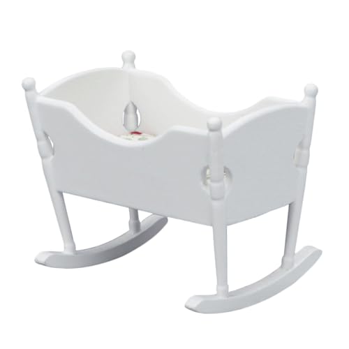 ifundom 1 Stück Winzige Spielzeug Kinder Mini Cradle Model Kleine Möbel Dolly (weiß) von ifundom
