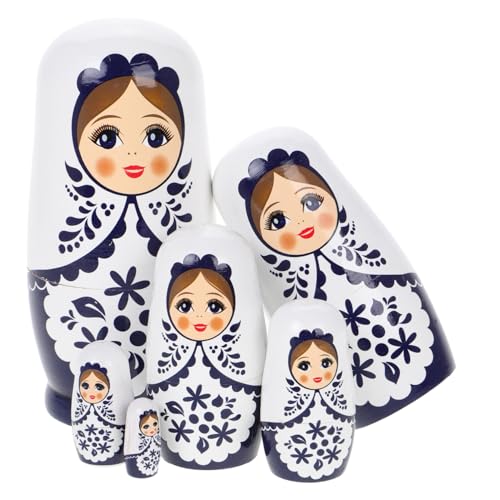 ifundom 1 x Matroschka-Spiel, russische Nistfigur, russische Puppe, handgefertigt, Nistpuppen, Matroschka, Russische Matroschka, Nistpuppe, aus Holz von ifundom