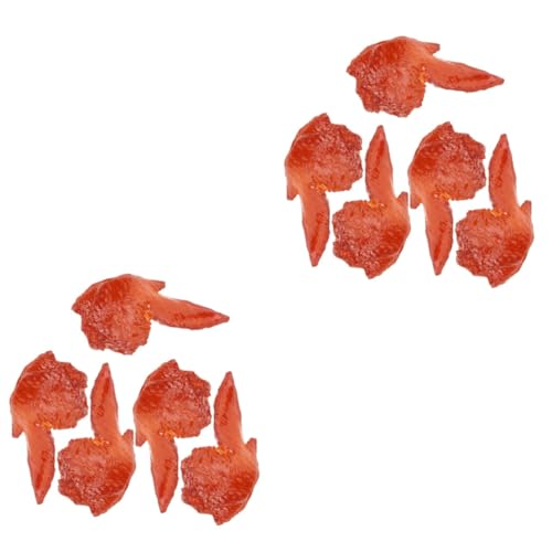 ifundom 10 STK Hühnerflügel-Modell Gefälschte Essensfoto-Requisiten Simuliertes Lebensmittelmodell Gefälschtes Hühnerflügelmodell Simulierter Hühnerflügel Harz Kcal Essen Spielen von ifundom
