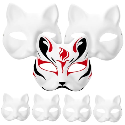 ifundom Blanko Weiße Katze 10pcs Handgemalte Party Maske Kindergarten Lehrmittel Für Halloween von ifundom