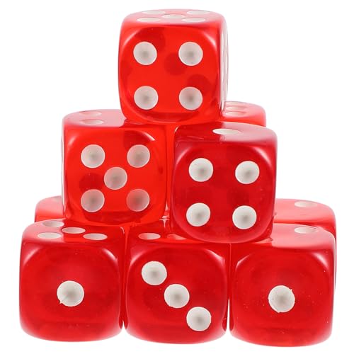 ifundom 10 Stück 6-seitiger Würfel Sequenzspiel Zusammenhangloses Kartenspiel Spiele Partygeschenk Würfelspielzeug Für Brett Würfel Partywürfel Würfel Für Spiel Rot Acryl ifundom 10 Stück 6-seitiger Würfel Sequenzspiel Zusammenhangloses Kartenspiel Spiele Partygeschenk Würfelspielzeug Für Brett Würfel Partywürfel Würfel Für Spiel Rot Acryl von ifundom