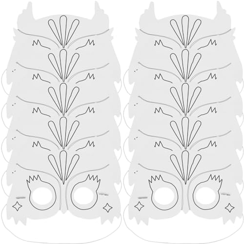 ifundom 10 Stück DIY Blanko-Papier-Graffiti-Masken Kinder-Eulen-Tier-Malmasken Niedliche Gesichtsmaske Aus Weißem Papier Bemalbare Maske Für Karneval Cosplay Maskerade Tanzparty ifundom 10 Stück DIY Blanko-Papier-Graffiti-Masken Kinder-Eulen-Tier-Malmasken Niedliche Gesichtsmaske Aus Weißem Papier Bemalbare Maske Für Karneval Cosplay Maskerade Tanzparty von ifundom