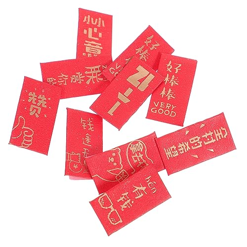 ifundom 10 Stück Dekoration Schlafzimmer Bedroom Decoration Present Ideas roter Umschlag Geschenkeidee Kasse gefälscht Zinn Mini-Glücksgeldbeutel-Modelle kleines rotes Umschlagset Papier von ifundom