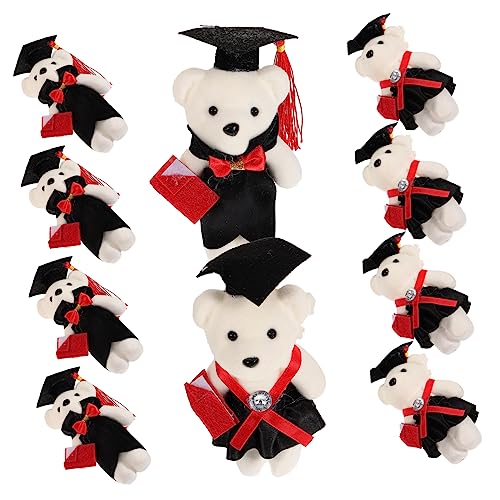 ifundom Einzigartige Bärenpuppen Zum Schulabschluss – 10 Plüschbären Mit Talar Und Mütze Perfekt Für Blumensträuße Und Foto-Requisiten von ifundom
