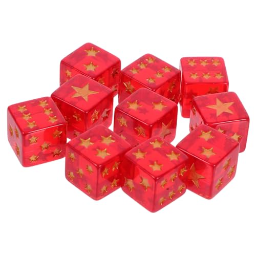 ifundom 10 Stück Durchscheinende Harzwürfel Mit Sterndesign Für Brettspiele, Pädagogische Werkzeuge, Standardgröße Für Party- Und Tischspiele von ifundom
