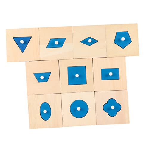ifundom 10 Stück Form Matching Holzspielzeugblöcke Sensorisches Form Matching Kognitionsspielzeug Holzspielzeugbretter Bausteine ​​Sensorisches Kognitionsspielzeug von ifundom