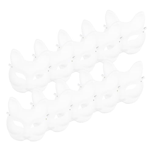 ifundom 10 Stück Handbemalte Zellstoffmasken Beängstigende Maske Halloween-augenmaske Katzenmaske Aus Pappe Halloween-katzenmaske Maskenbasis Halloween-gesicht Vollmaskenstoff Papier Weiß ifundom 10 Stück Handbemalte Zellstoffmasken Beängstigende Maske Halloween-augenmaske Katzenmaske Aus Pappe Halloween-katzenmaske Maskenbasis Halloween-gesicht Vollmaskenstoff Papier Weiß von ifundom